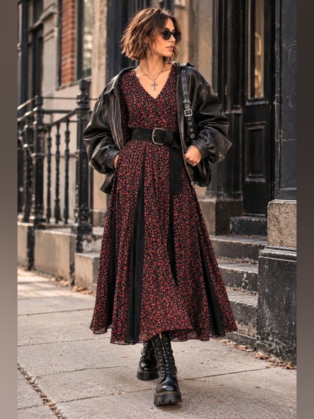 Vintage 90s Grunge Nostalgia Ditsy Floral Maxi Dress Whimsigoth Witchy Boho S